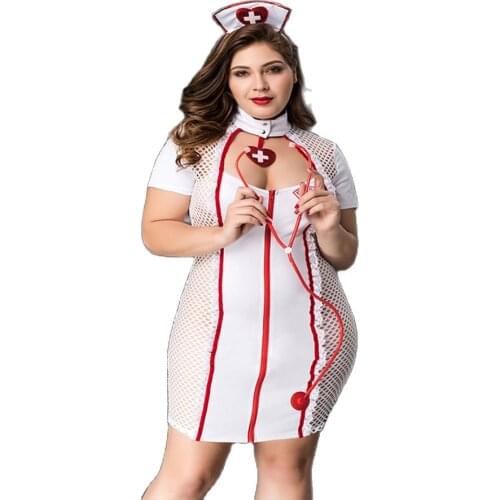 Porno Womens Plus Size Dress Underwear Sexy Nurse Uniform Cosplay Lingerie Set Erotic Apparel Costumes For Sex Role Play Suits