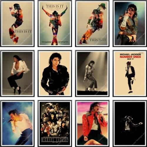 Michael jackson poster ,wall decor,music poster,pop poster,music decor,gift ideas,michael jackson art,Kraft Paper Wall Sticker