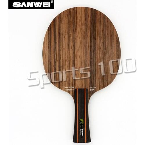 Sanwei 2019 TWO FACE Attack & Defence, Ebony & Hinoki Surface Table Tennis Blade Defense Racket Ping Pong Bat Paddle