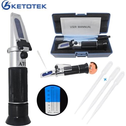 HandHeld Beer Refractometer Brewing Brix 0-32% 1.000-1 .120 Dual Scale Hand Tools Wort Specific Gravity Refractometer SG