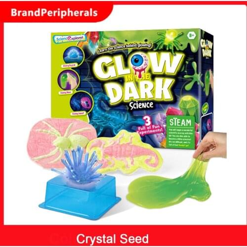 STEAM Chemical Science Experiment Glowing Slime Crystal Growing Gypsum Animal Educational Craft DIY Projects Kits Lab Experiment
