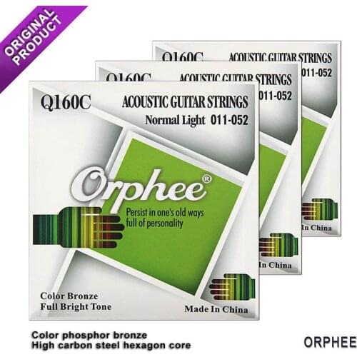 Orphee ACOUSTIC Guitar String Silver Line Full Bright Tone High gloss and strong durabilit 5 sets/lot Q160C/160S