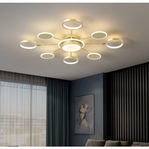 New Style LED Chandelier Modern With Remote Control For Living Room Bedroom Home Black/Gold Branch Ceiling Lamp Lighting Fixture