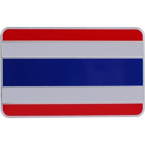 Aluminum Alloy Thailand National Emblem Flags Car Stickers 8X5CM