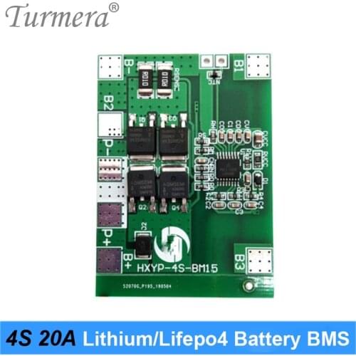 Turmera 4S 12.8V 16.8V 20A 32700 LiFepo4 BMS 18650 Li-ion Protection Board for 14.4VScrewdriver 12V interrupted Power Supply Use