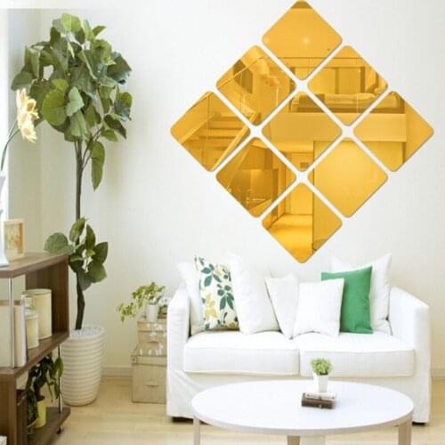 Corner Square 3D Mirror Wall Sticker Environmental Protection Acrylic DIY Combination Home Decoration Self Adhesive