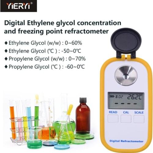 Yieryi Portable 0-60% Propylene Glycol Concentration Refractometer DR603 Electronic Refractometer Freezing Point Meter With Box