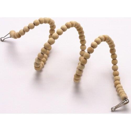 Pet Bird Parrot Wood color Wooden beads Rotate Ladder Climbing bite toys Parakeet Bird Cage Accessories Chewing Toys Supplies