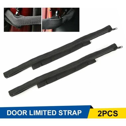 1Pair Black Door Limiting Strap Oxford Fabric Wire Harness Protector For Jeep Wrangler JK 2007-17 Limiting Strap Auto Accessorie