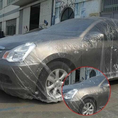 1Pcs Car Covers Exterior Car Cover Outdoor Waterproof Transparent Plastic Cover Car Rain Covers Full Exterior Accessories