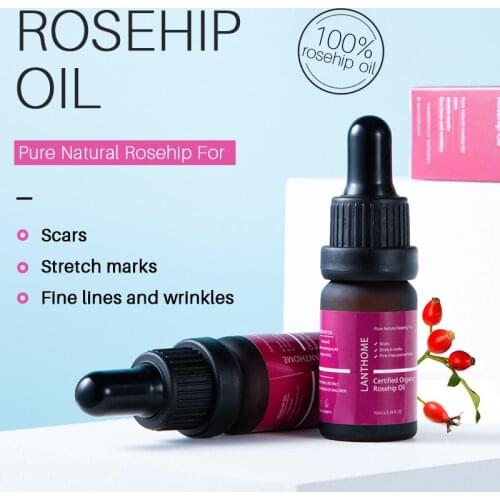 10ml Original Organic Rosehip Oil for Scars Fine Lines Wrinkles Stretch Marks Dehydrated Ageing Skin Moisturizing Dry Patches