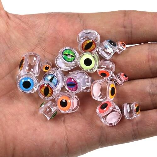 10PCS Fly Tying Fish Mask / Luminous 3D Eyes Suspend Streamer Reptile Dragon Eyes Pike Bass Trout Saltwater Fly Tying Material