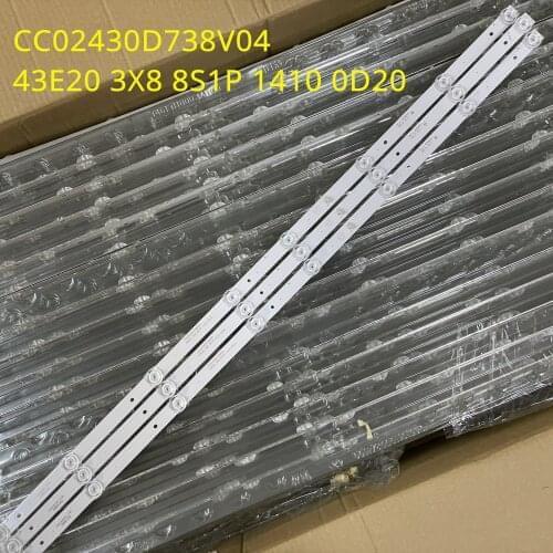 15PCS LED Backlight strip 8 Lamp CC02430D738V04 43E20 3X8 8S1P 1410 0D20 for 43LST5970 F43E8000Q PT430CT02-1 ELED46-88