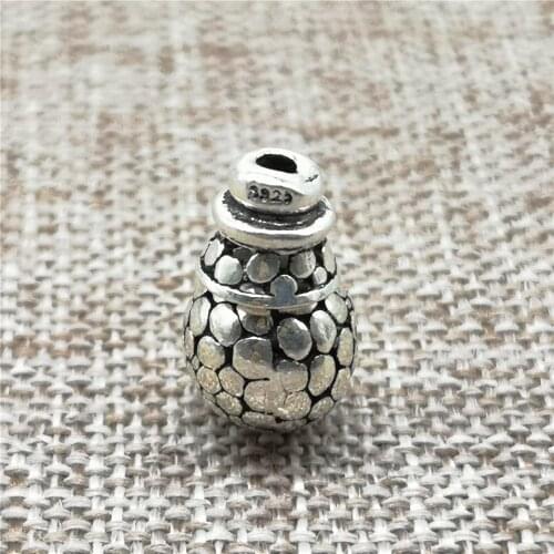 925 Sterling Silver Cobble Style Guru Beads Prayer Mala Spacer for Bracelet