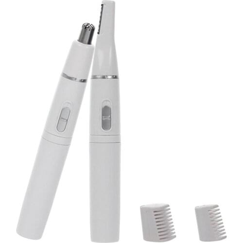 2-in-1 Facial Hair Trimmer Nose Ear Hair Shaver removal Eyebrow Scraper Safe Face Care Razor Cleaner for Men Women