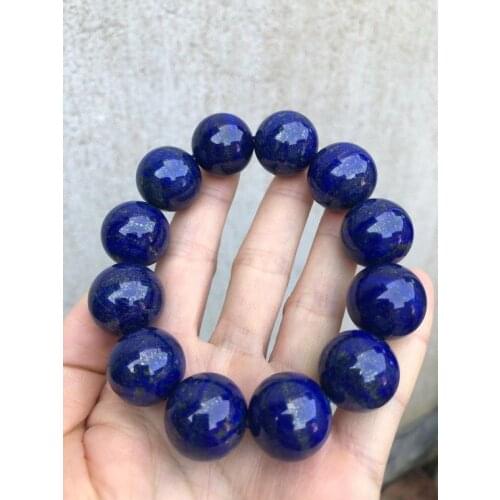 20mm Natural Lapis Lazuli Royal Blue Gemstone Women Men Bracelet Big Size Round Beads Men Fashion Stone AAAAAA