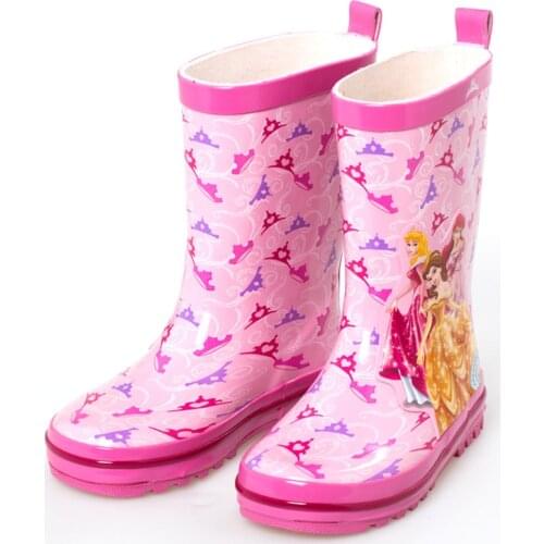 2019 new Disney pink girl rain boots three princess water shoes childrens four seasons parent-child shoes rain boots