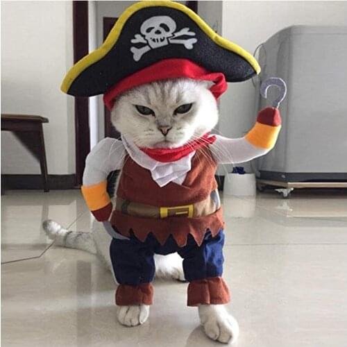2020 Funny Pet Clothes Cosplay Pirate Dog Cat Halloween Party Cute Costume Clothing Comfort For Small Medium Dog New Arrival