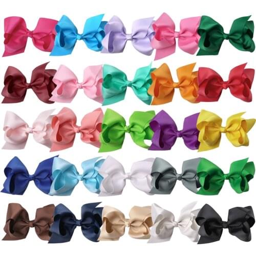 25pcs/lot 4inch Grosgrain Ribbon Hair Bows WITHOUT Clip Bows Childrens Large Knot Girls Hair Accessories