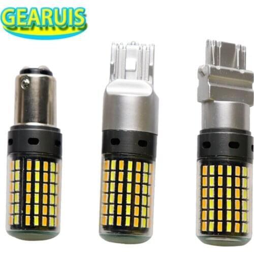 2X 1157 bay15d T20 7443 7444 W21/5W 3157 Switchback LED 120 SMD 3014 LED Dual Color White Amber Car DRL Turn Signal Light 12V