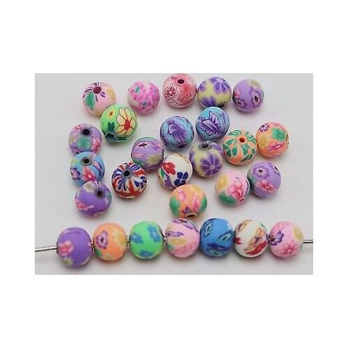 500 Mixed Colour Polymer Clay Round Beads 8mm (0.31") Spacer Jewelry Finding