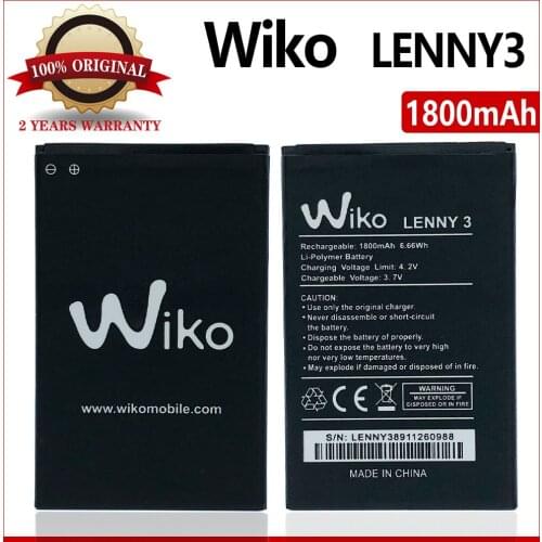 100% Original 1800mAh Lenny 3 Battery for Wiko LENNY 3 Phone High quality Battery With Tracking number