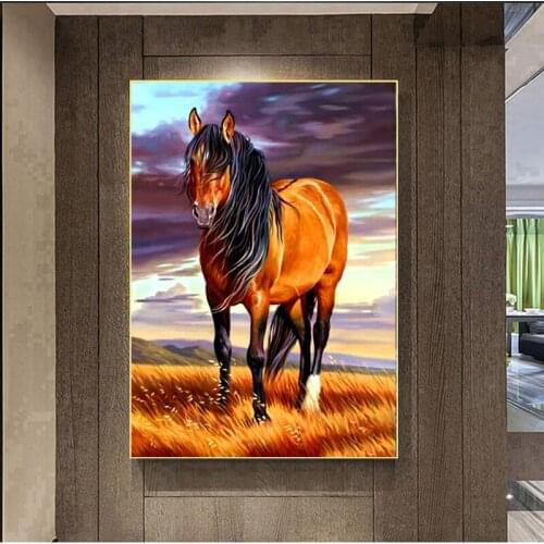 AB Diamond Hot New Products Diamond Embroidery DIY Diamond Painting Color Horse Cross Stitch Diamond Inlaid Home Decoration