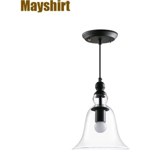 American Village Industrialt Glass LED Pendant Light Creative Bedroom Bar Cafe Hanging Lights Personality Dining Light Fixtures