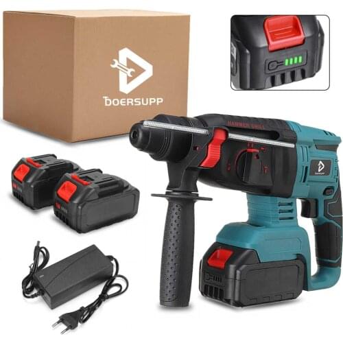Brushless Electric Rotary Hammer Rechargeable Multifunction Cordless Hammer Impact Power Drill Tool for Makita Battery 15000mAh