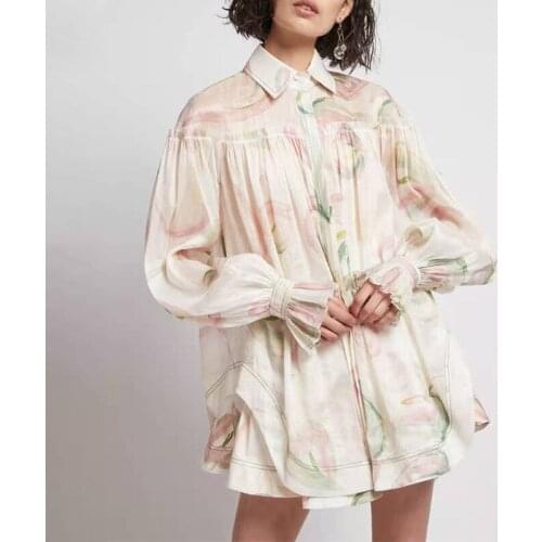 Boho 2021 Summer New Ladies High Waist Pure Dress High Waist Flared Sleeve Mini Skirt Two Piece Set Luxury Brand Vacation