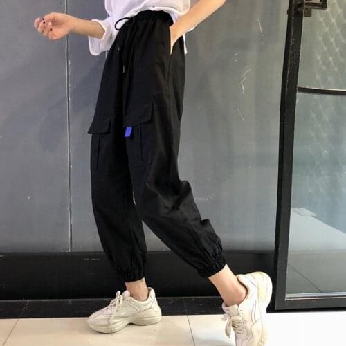 Pants Women Spring Autumn All-match Trendy Female Trousers Korean Style Leisure Loose High Quality Streetwear Pockets Solid Pant