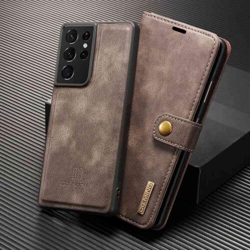 2 in 1 Case For Samsung Galaxy S21 FE Case S21 Ultra Plus Cover High End Coque For Samsung S21+ Cases Fundas Wallet Pocket