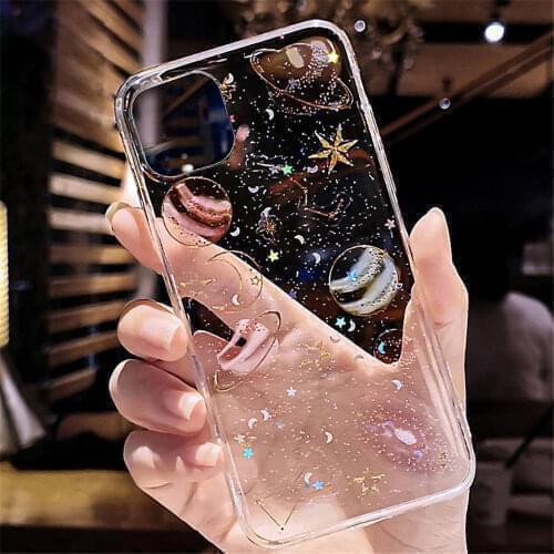 Glitter Planet Case For Xiaomi Redmi Note 10 10S 9 9S 8 8T 7 6 5 Pro Max 6A 7A 8A 9A 9AT 9i 9C K20 K30 K30i K30s K40 10X Cover