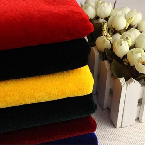Pure Color Thick Gold Velvet Fabric Conference Table Cloth Stalls Black Velvet Cloth Background Curtain Fabric Home Textile