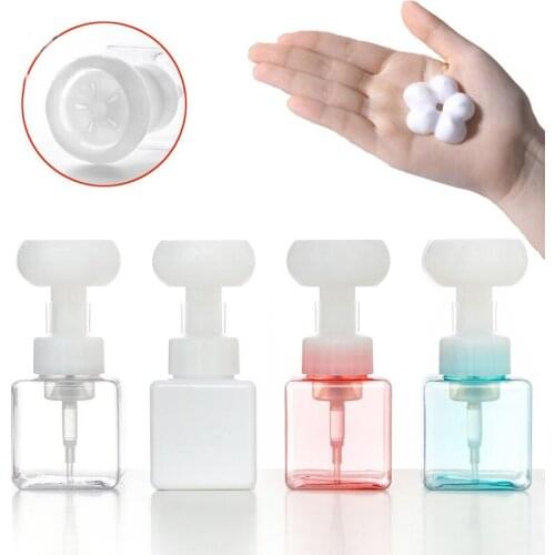 250ml Liquid Soap Dispenser Flower Shape Foam Foaming Pump Mousse Sparkling Bottle Plastic Bottle Shower Gel Foam Pump Bottle
