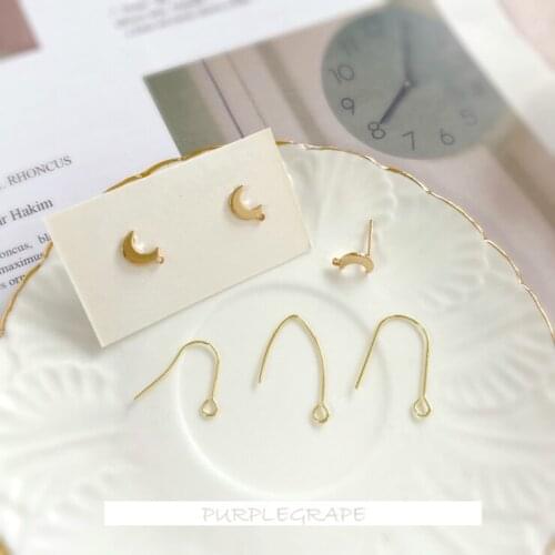 Homemade Earrings Basic Parts, Inverted-V Inverted U Copper Ear Hook Moon Earrings DIY Jewelry Accessories Material 10 pcs