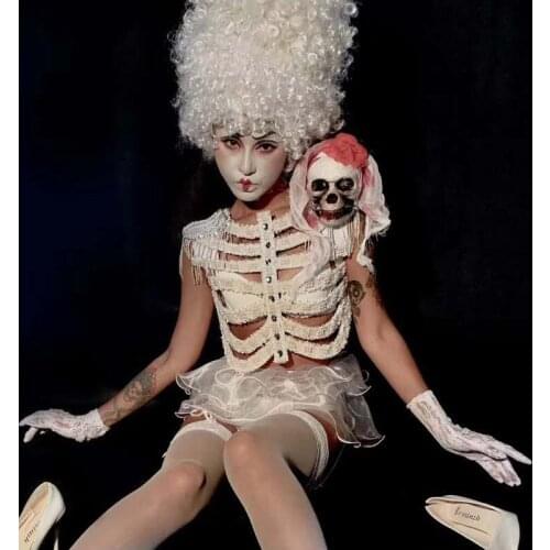 Gogo Dancer Costume Women Halloween Stage Clothing Accessories Dancer Outfits DJ Clubwear Cosplay Costume Pole Dancewear DL7642