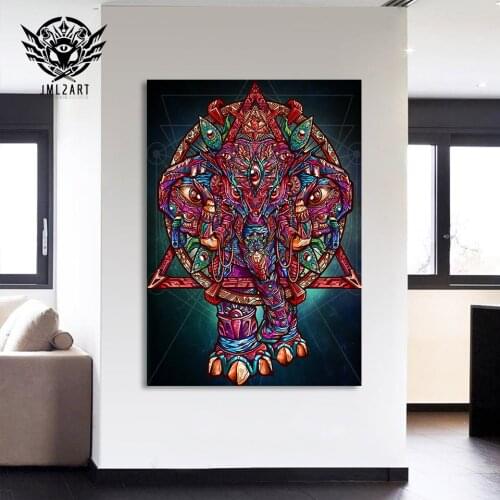 Color Elephant By jml2arts HD print 1 piece ArtSailing decorative large canvas wall art paintings for living room CU-3442D