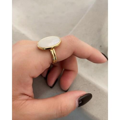 MC Wind Minimalist Net Red 925 Sterling Silver Shell Ring Japan and South Korea INS Ring Index Finger Ring