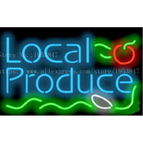 Local Produce Neon sign Real Glass Tube Bulbs Light Bar Beer Club Decoration Signboard drink Deli Shop Store 19"x15"
