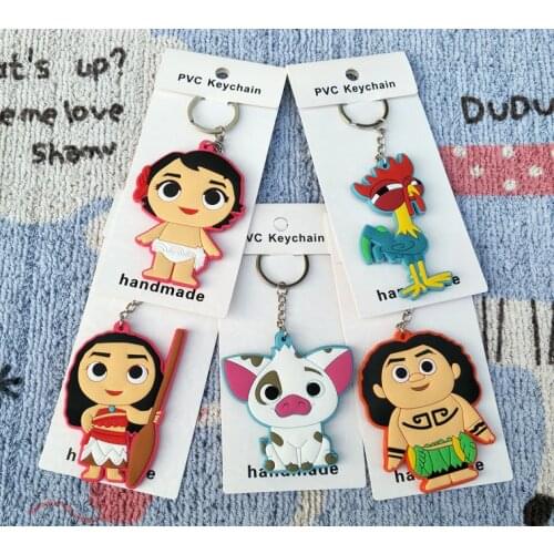 Disney Moana Fashion Anime Toy Figures Keychain Cartoon Keyholder Birthday Children Gifts
