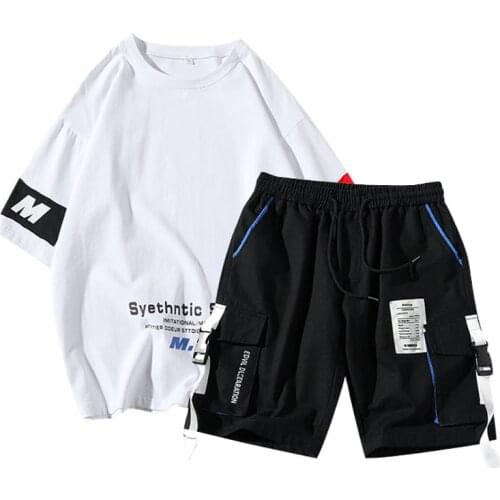 2020 Men Tracksuit Streetwear Short Sleeve T Shirts And Shorts Hip Hop Mens Track Suit Set
