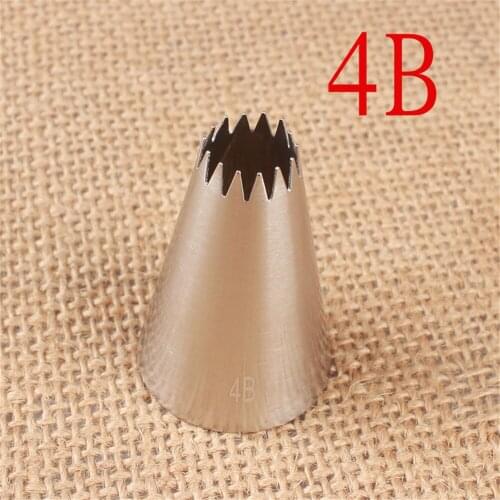 #4b Open Star Piping Nozzle Small Size Cake Decorating Pastry Icing Tips Bakeware Kitchen Cookies Tools Stainless Steel