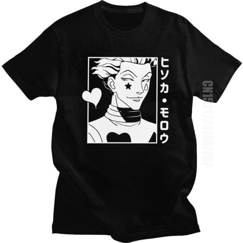 Novelty Hunter X Hunter T Shirt Men 100% Cotton Tees Unique Japanese Anime Manga Shirt Hisoka Morow T-shirt Clothing Funny