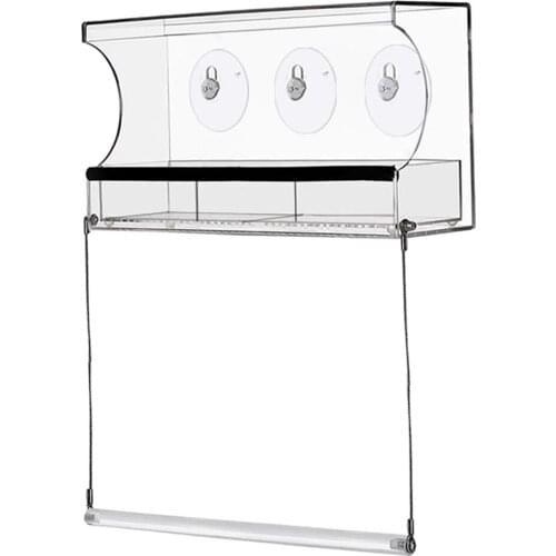 Window Bird Feeder - Large Bird House for Outside.Feeding Tray with Drain Holes. for Wild Birds. Clear Acrylic for All Weather