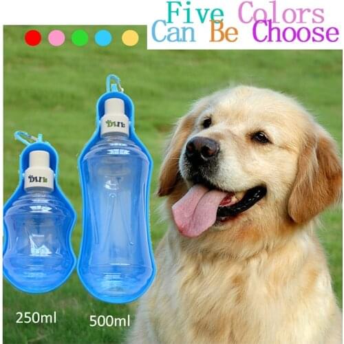 Portable dog drinking bottle can be hanged travel dog feeder cat plastic safety accompanying drinking water bottle pet supplies