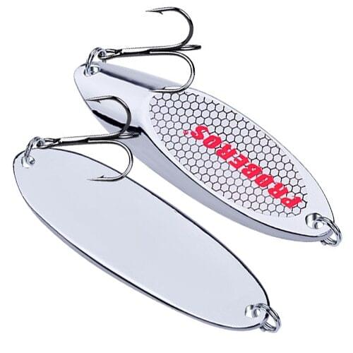 3-60g spoon fishing lure silver gold metal Fishing bait Feather Hooks spinner bait