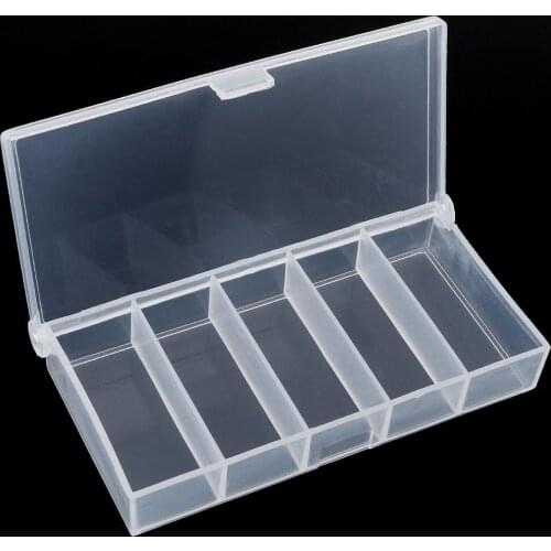 5 Grid Transparent Plastic Fishing Box Lure Lead hooks Connector Case Collection Fishing accessories Tools