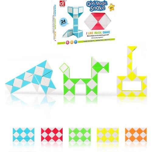 Qiyi 24 Blocks Snake Magic Cube Blocks Snake Twist Puzzle 24 Blocks Magic Ruler Christmas Gifts For Kids
