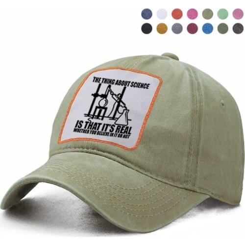 Science Real Believe Or Not Baseball Cap Dad Trucker Bone Solid Hats Woman Berets Ponytail Caps Snapback Casquette Hats Gorras